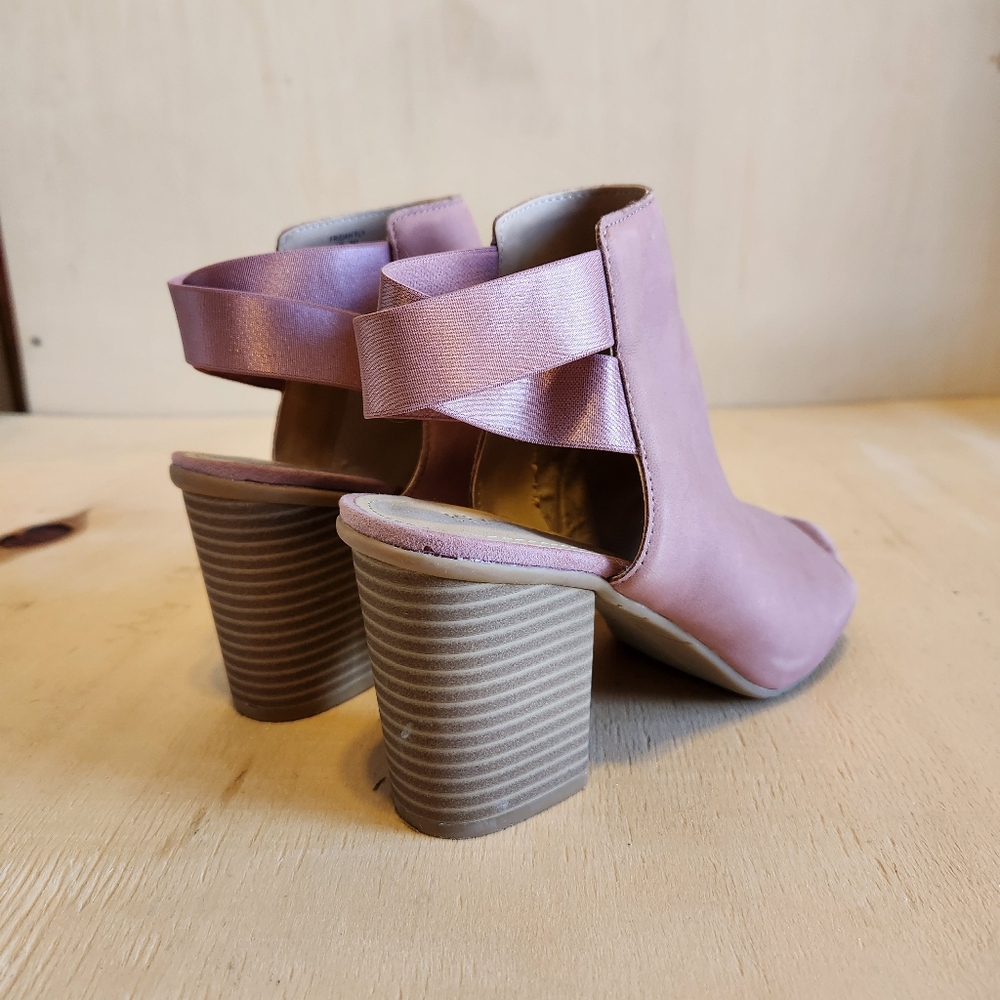 Kenneth Cole Reaction Women's Leather Fridah Fly Open Toe Mauve Bootie - Size 8M - Picture 4 of 13